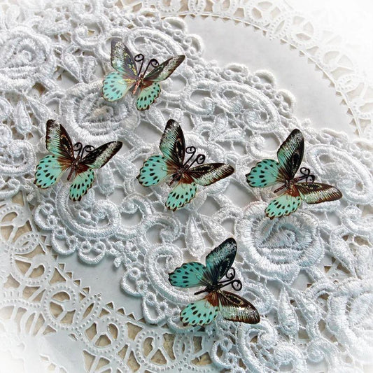 Mint Chocolate Paper Glitter Butterflies