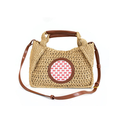 Crochet Tote w/ Camel Leather Trim