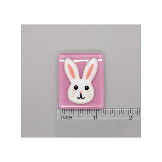 Bunny Face (Fused Glass) needle minder