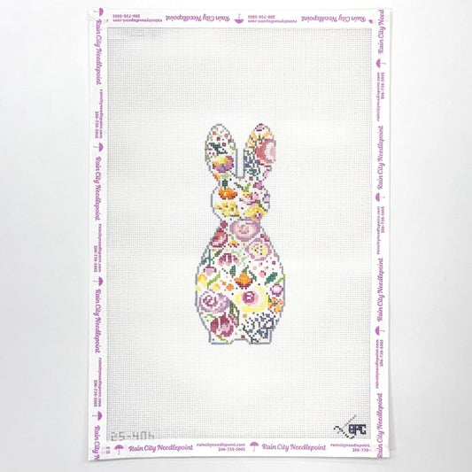 Floral Bunny Mini (by Blueberry Point Needlepoint)