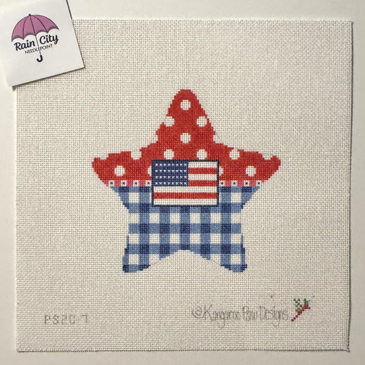Patriotic Star - Blue Gingham (by Kangaroo Paws)