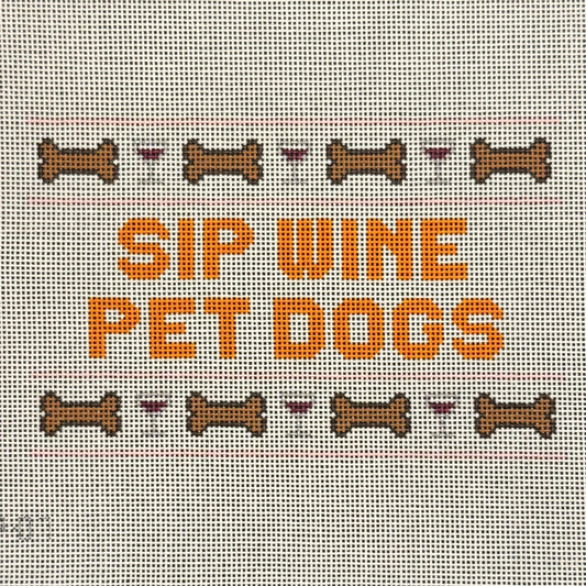 Sip Wine Pet Dogs (by Saturnalia Stitching)