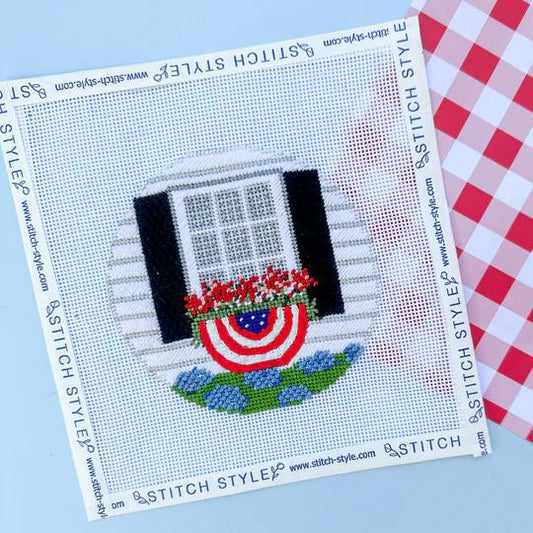Patriotic Window with Bunting (by Stitch Style) SS152