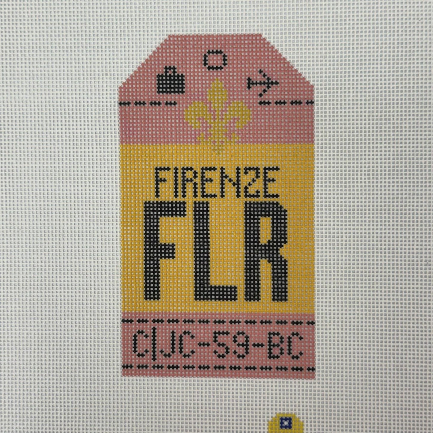 Firenze Luggage Tag (by Hedgehog Needlepoint)
