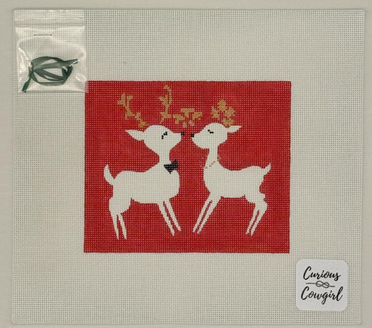 Red Kissing Reindeer (by Curious Cowgirl)