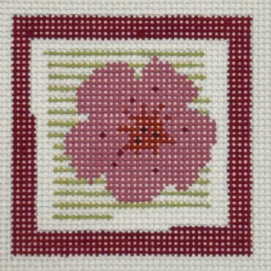Pink Flower w/ Stripes (by Pippin Studio) - P-SM-125