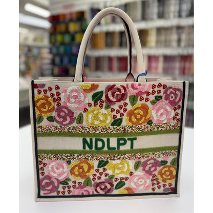 Beaded NDLPT Madeleine Tote