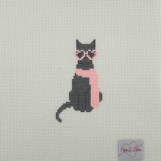 Mini Fab Cat, Black (by Poppy J Stitches)