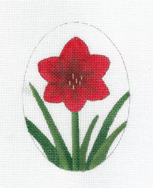 Red Amaryllis Oval (by Raymond Crawford)  HO-2036