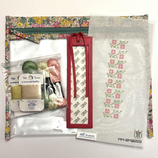 Floral Pattern Leather Bookmark Kit
