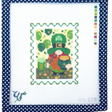 St Patrick's Day Gnome Postage Stamp (by Wipstitch) WS-308W