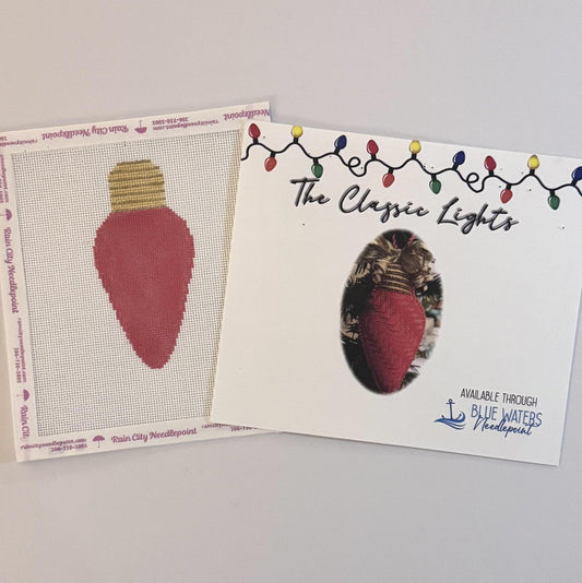 Cranberry Light Bulb (by Blue Waters Needlepoint) LB-19