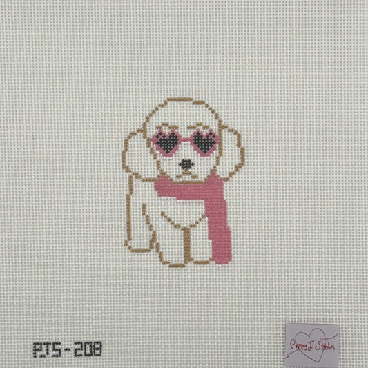 Mini Fab Pup, White (by Poppy J Stitches)