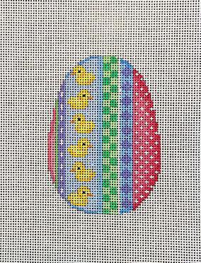Dots Chicks Harlequin Egg (by Bradley Needlepoint) EG319