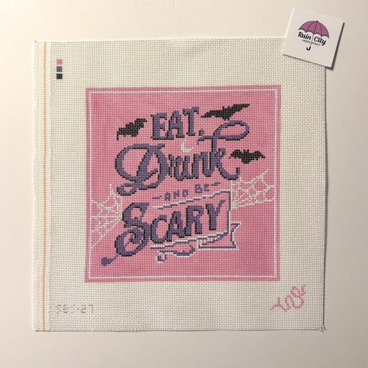 Eat Drink and Be Scary - Pink (by Spellbound Stitchery)