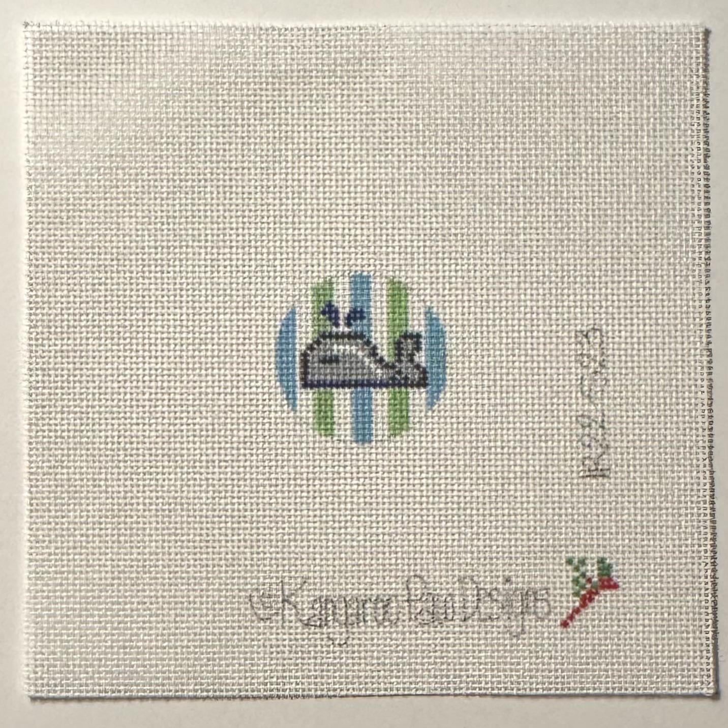 Whale w/ Aqua & Green Fob Insert (by Kangaroo Paws)