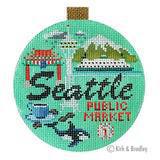 Seattle Travel Round (by Bradley Needlepoint) KB1372