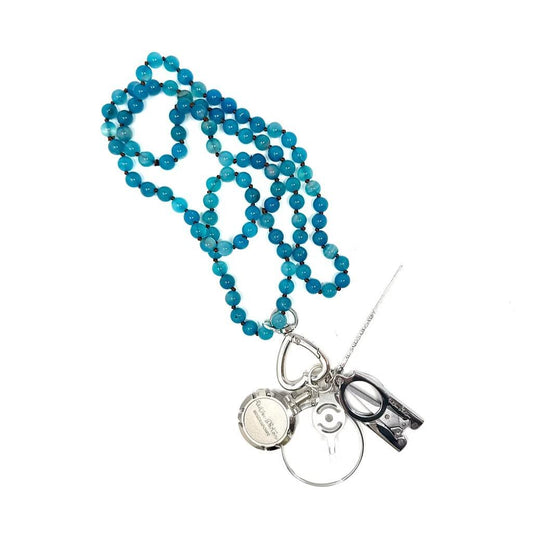 Gemstone Heart Chatelaine - Dot Blue