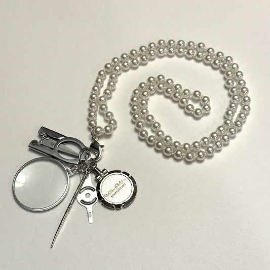 Up Up Gemstone Chatelaine - White Beads