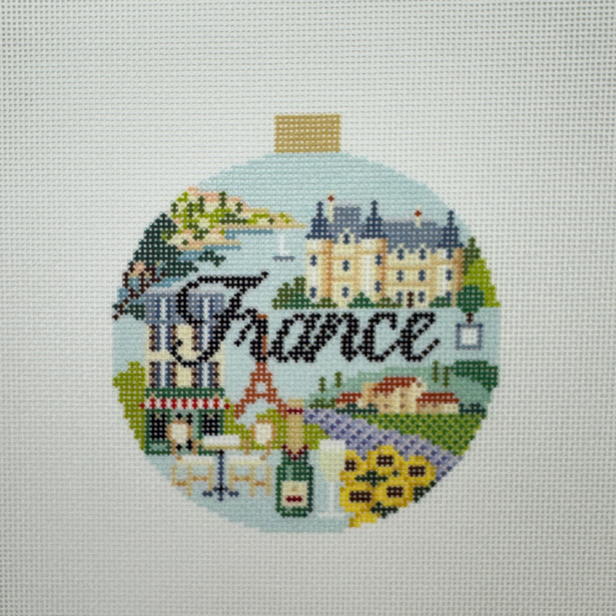 France Travel Round (by Bradley Needlepoint)