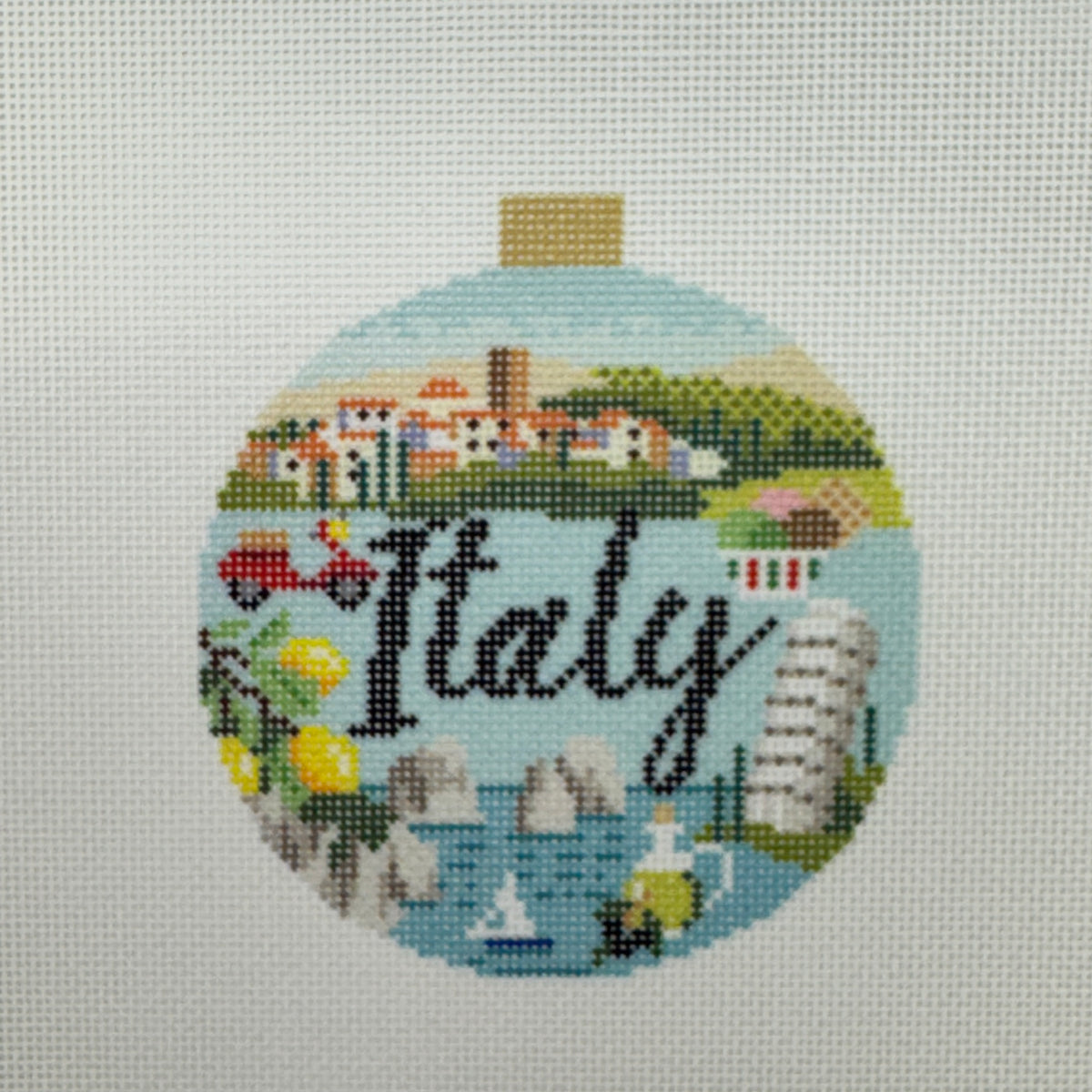 Italy Travel Round (by Bradley Needlepoint)