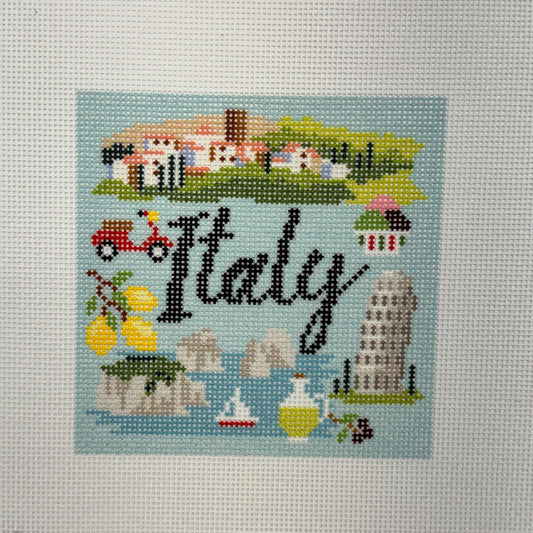 Italy Travel Coaster (by Bradley Needlepoint)