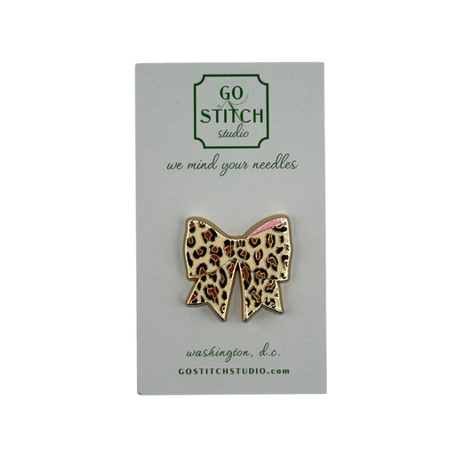 Leopard Print Bow Needle Minder