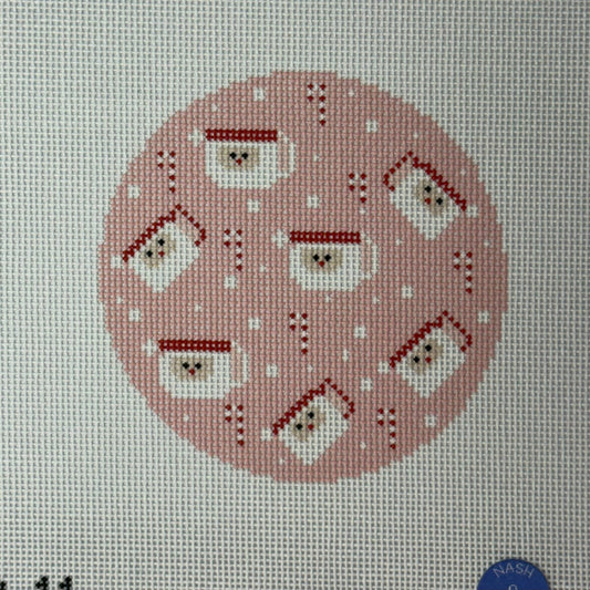 Pink Santa Mug Round (by Nash & Daughters Needlepoint)