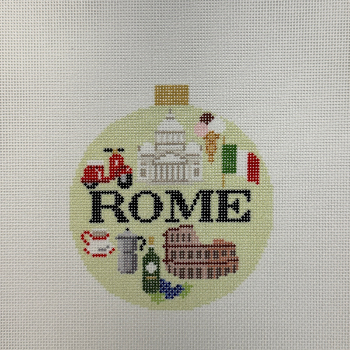 Rome Travel Round (by Bradley Needlepoint)