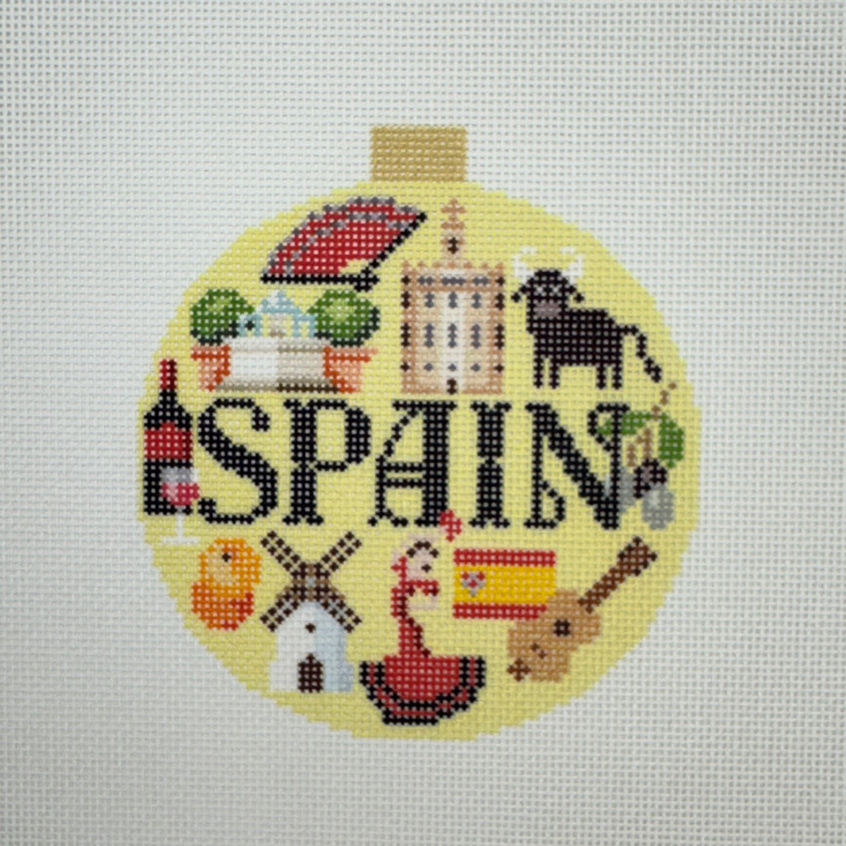Spain Travel Round (by Bradley Needlepoint)