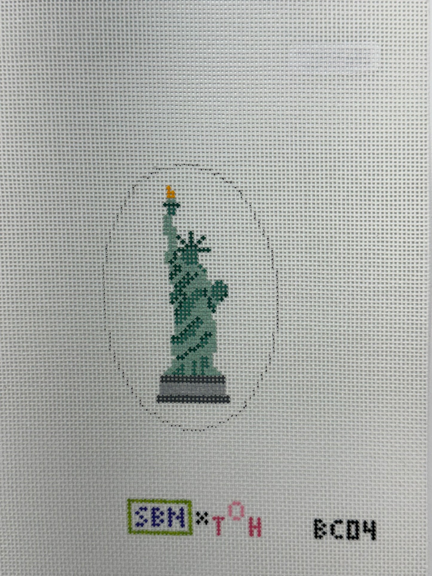 Statue of Liberty Bag Charm (by Susan Battle Needlepoint)