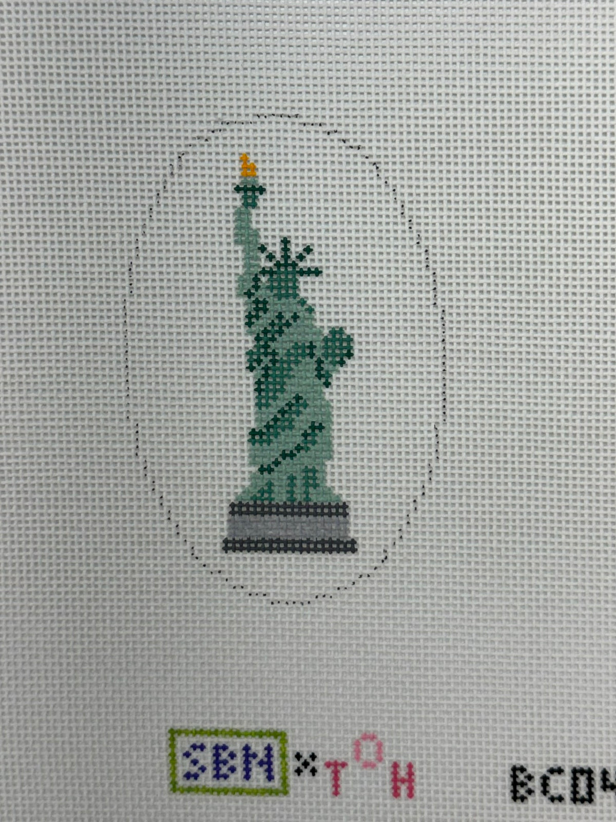 Statue of Liberty Bag Charm (by Susan Battle Needlepoint)