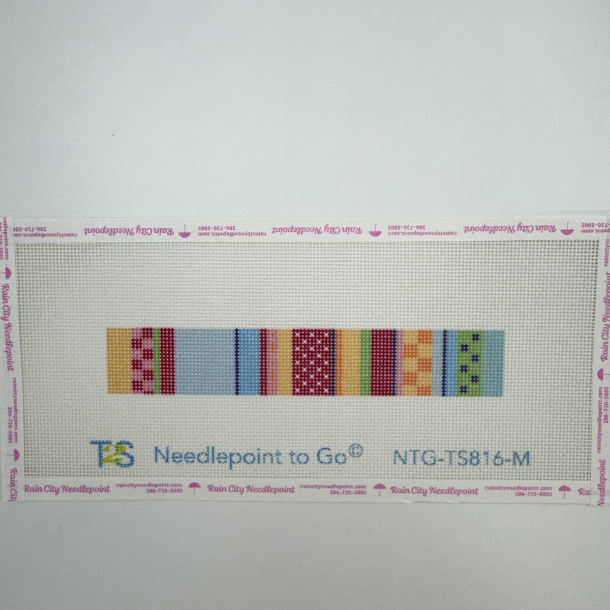 Stitch Stripe Key Fob - Multi (by Bradley Needlepoint)
