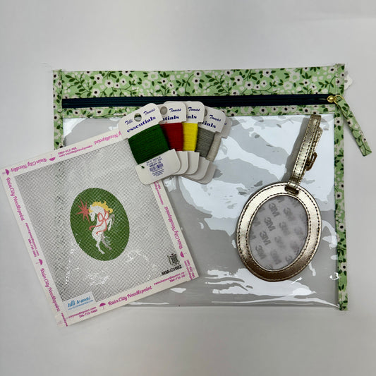 Gold Leather Luggage Tag Kit - Unicorn (by Tilli Tomas)